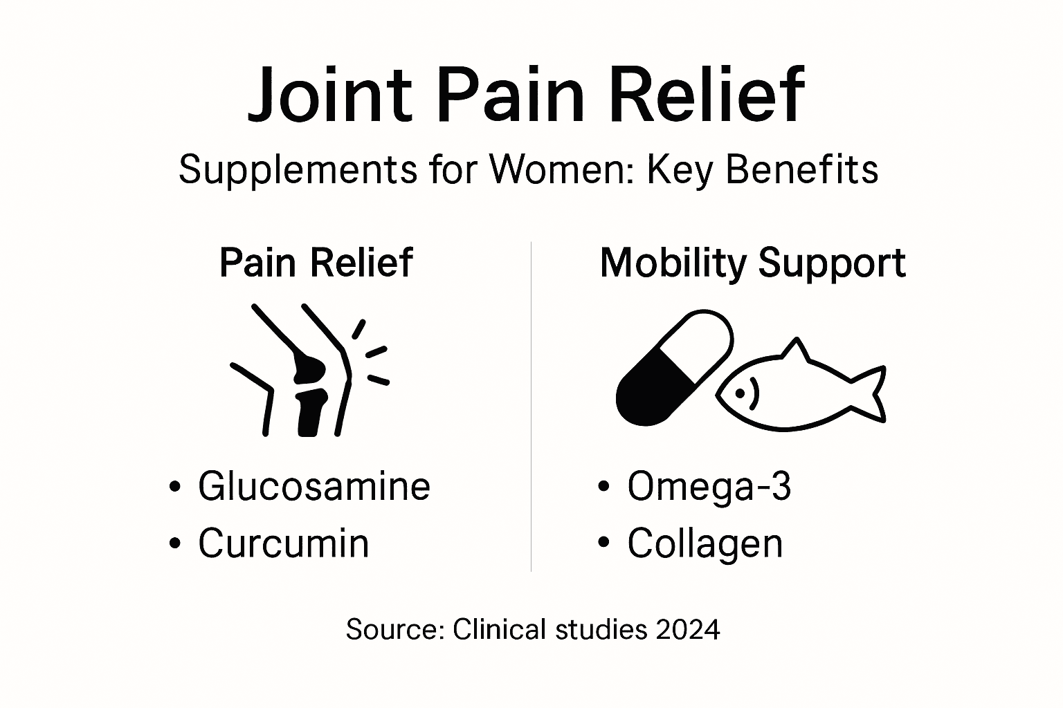 Infographic on supplements for joint pain relief