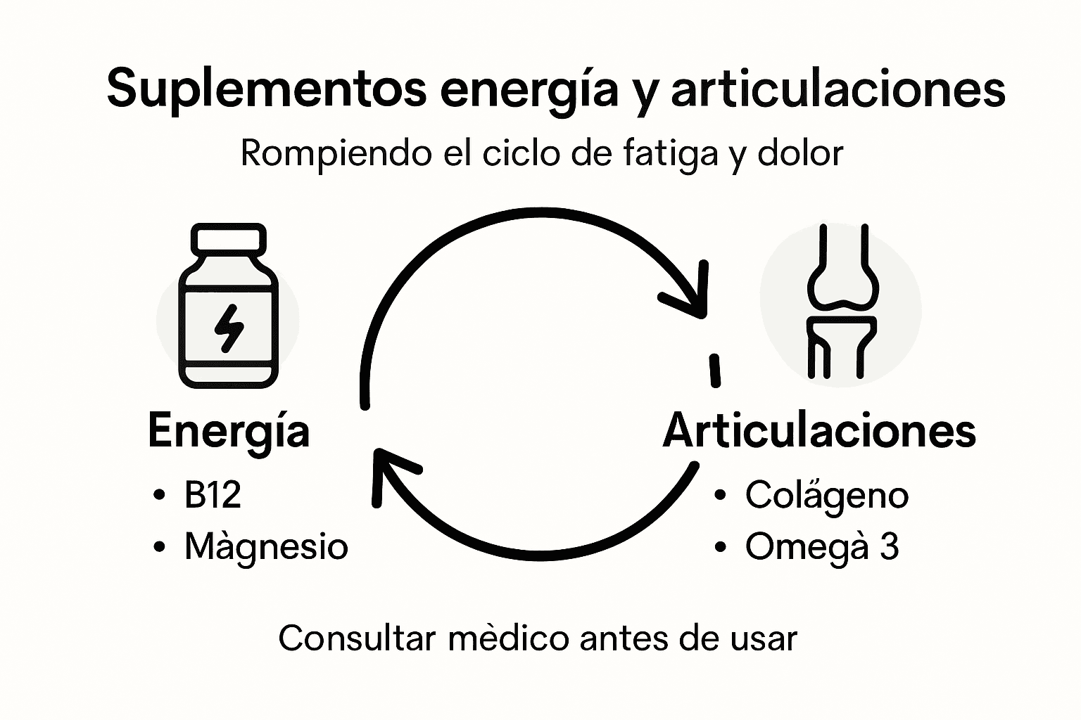 Infografía: Suplementos para aumentar tu energía y cuidar tus articulaciones
