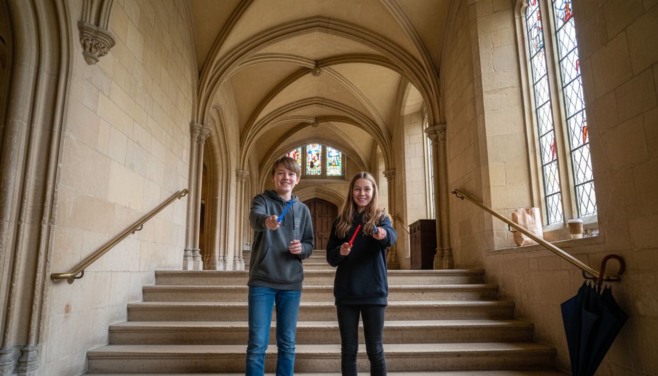 Tourists at Christ Church Harry Potter site