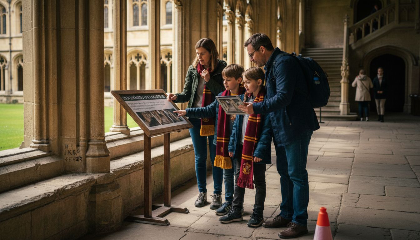 Family visiting Harry Potter Oxford location