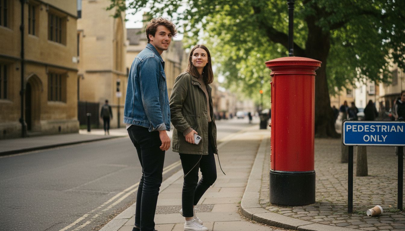 Tourists practicing situational awareness in Oxford