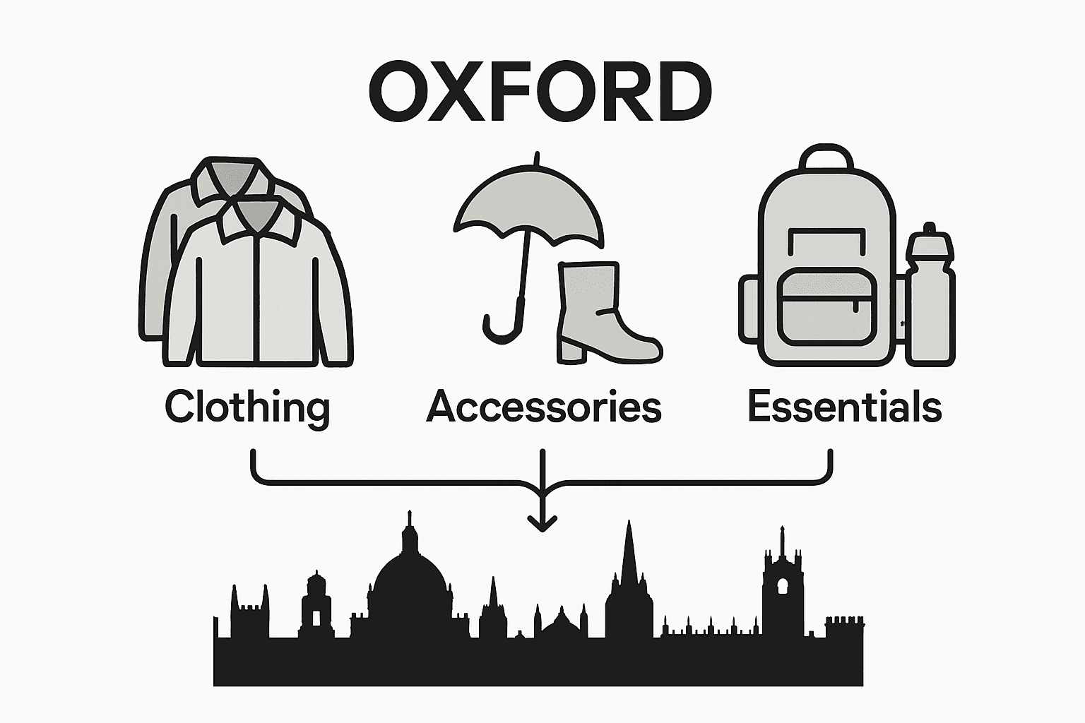 Infographic showing Oxford travel essentials