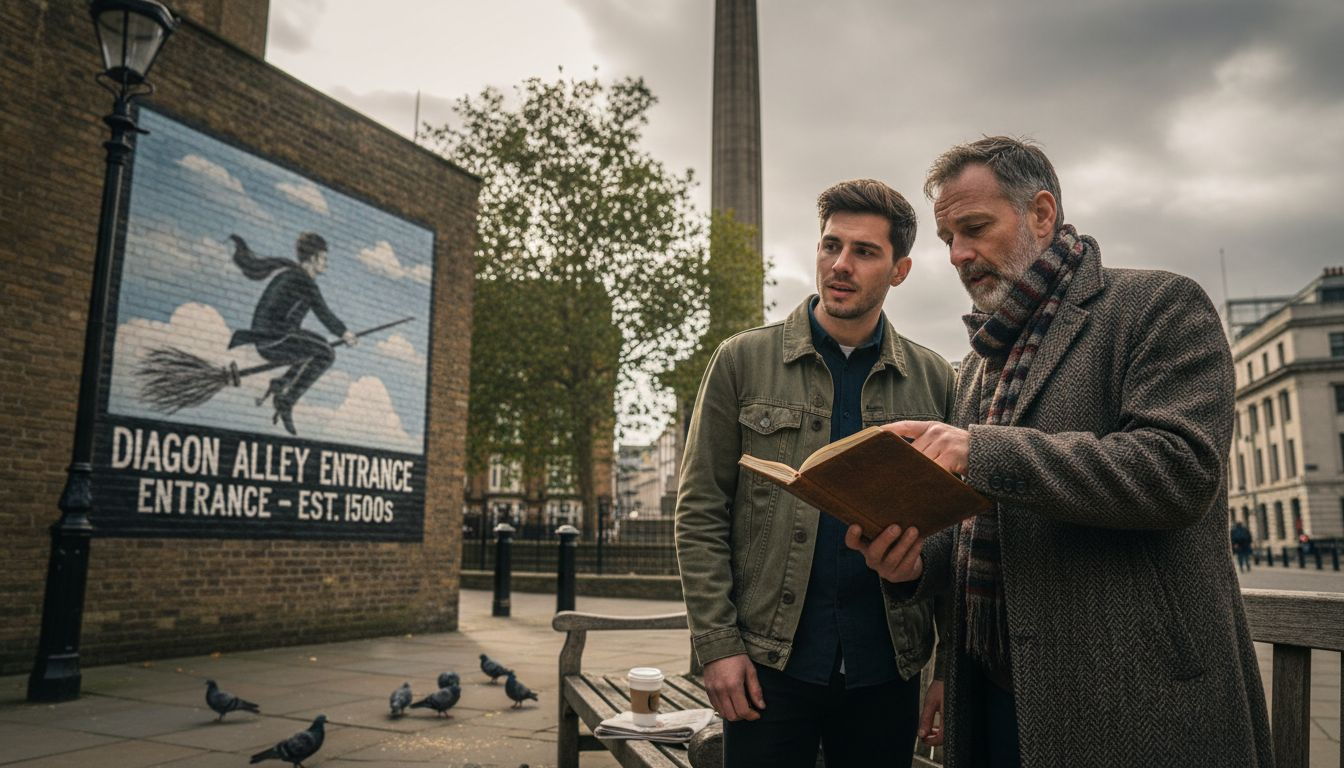 Friends listening to guide on London themed tour