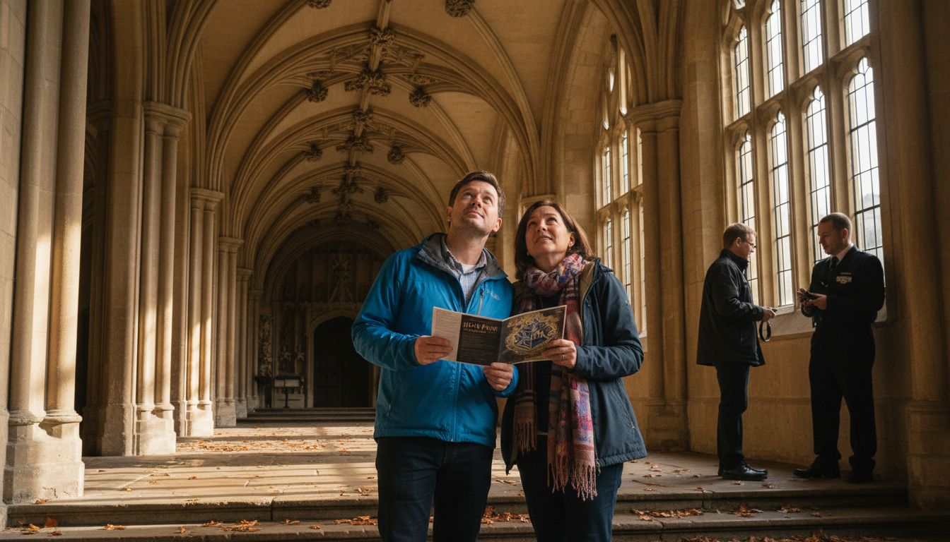 Tourists outside Christ Church Harry Potter site