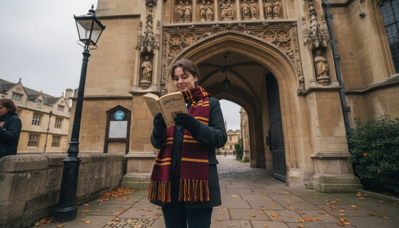 Student at Christ Church Harry Potter entrance
