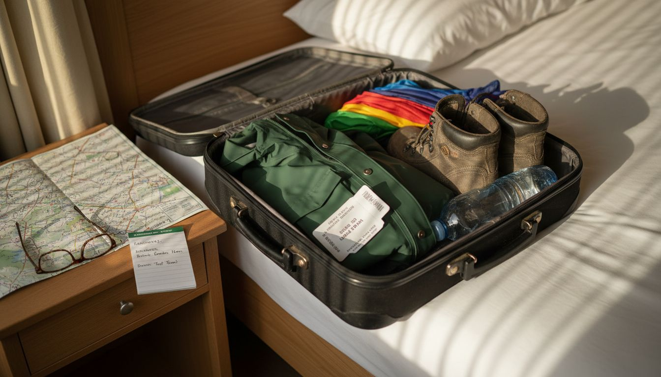 Essentials packed for Oxford walking tour