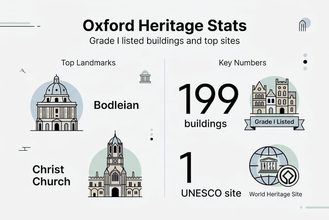 Infographic showing Oxford heritage sites overview