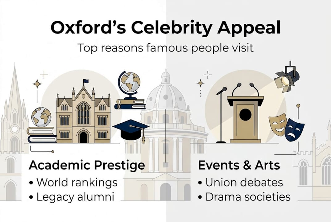 Infographic outlining Oxford’s celebrity appeal
