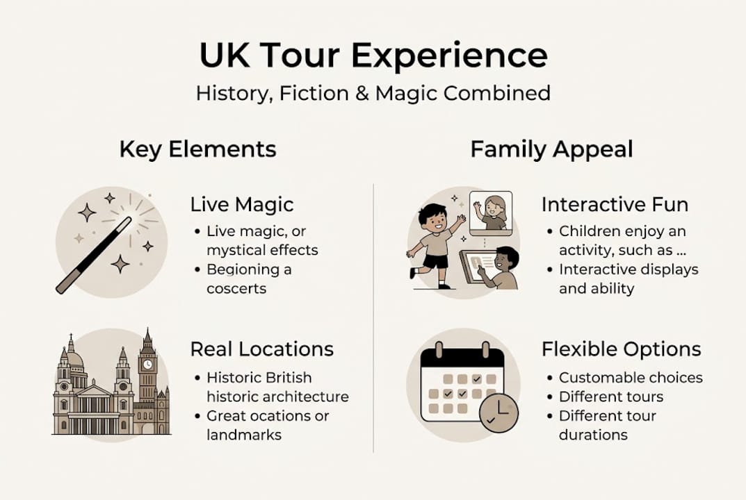 Infographic summarizing elements of unique UK tours