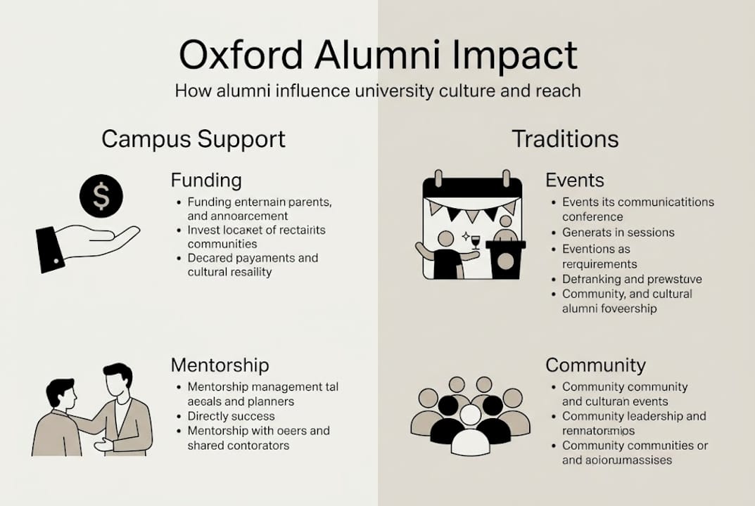 Infographic showing Oxford alumni culture roles