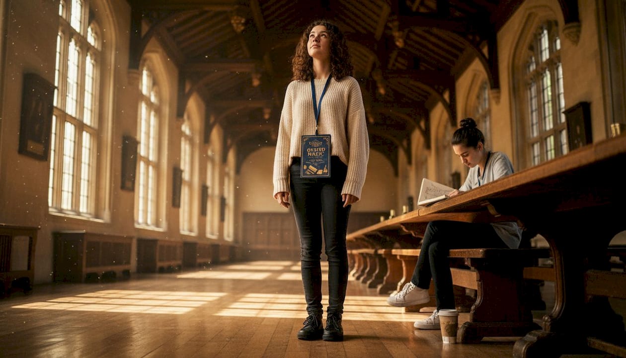 Visitor inside Bodleian Divinity School Oxford