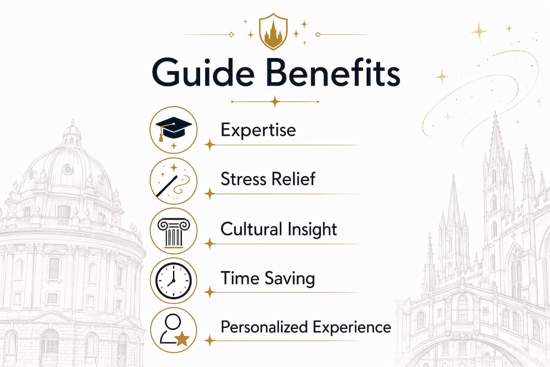 Infographic showing key benefits of professional guides