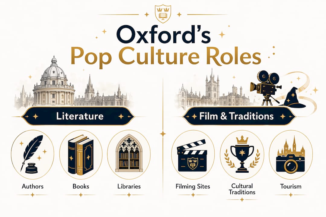 Infographic comparing Oxford's literature and film roles