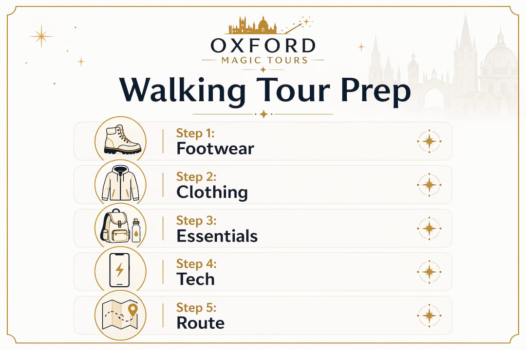 Infographic of walking tour preparation steps