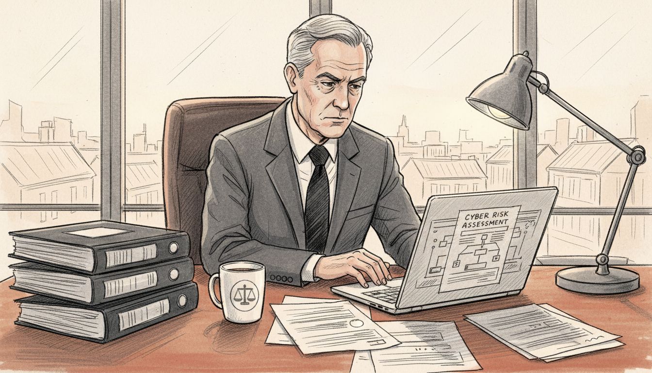 Solicitor reviews cyber essentials in office