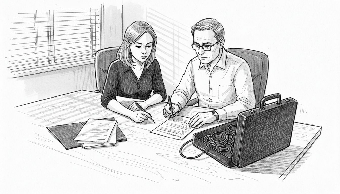 Team reviewing cybersecurity policy checklist