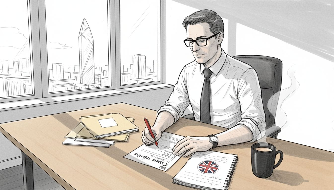 IT manager reviewing Cyber Essentials checklist