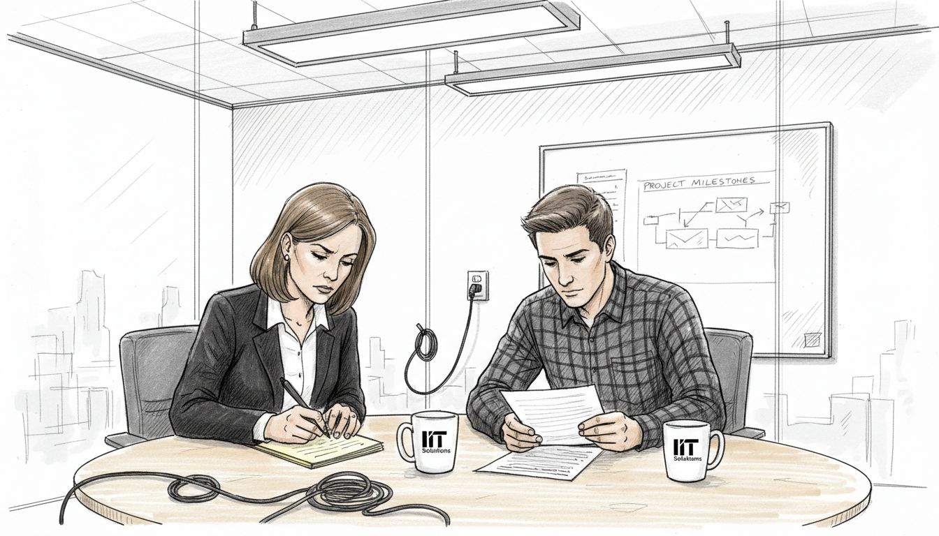 IT team discussing security framework requirements