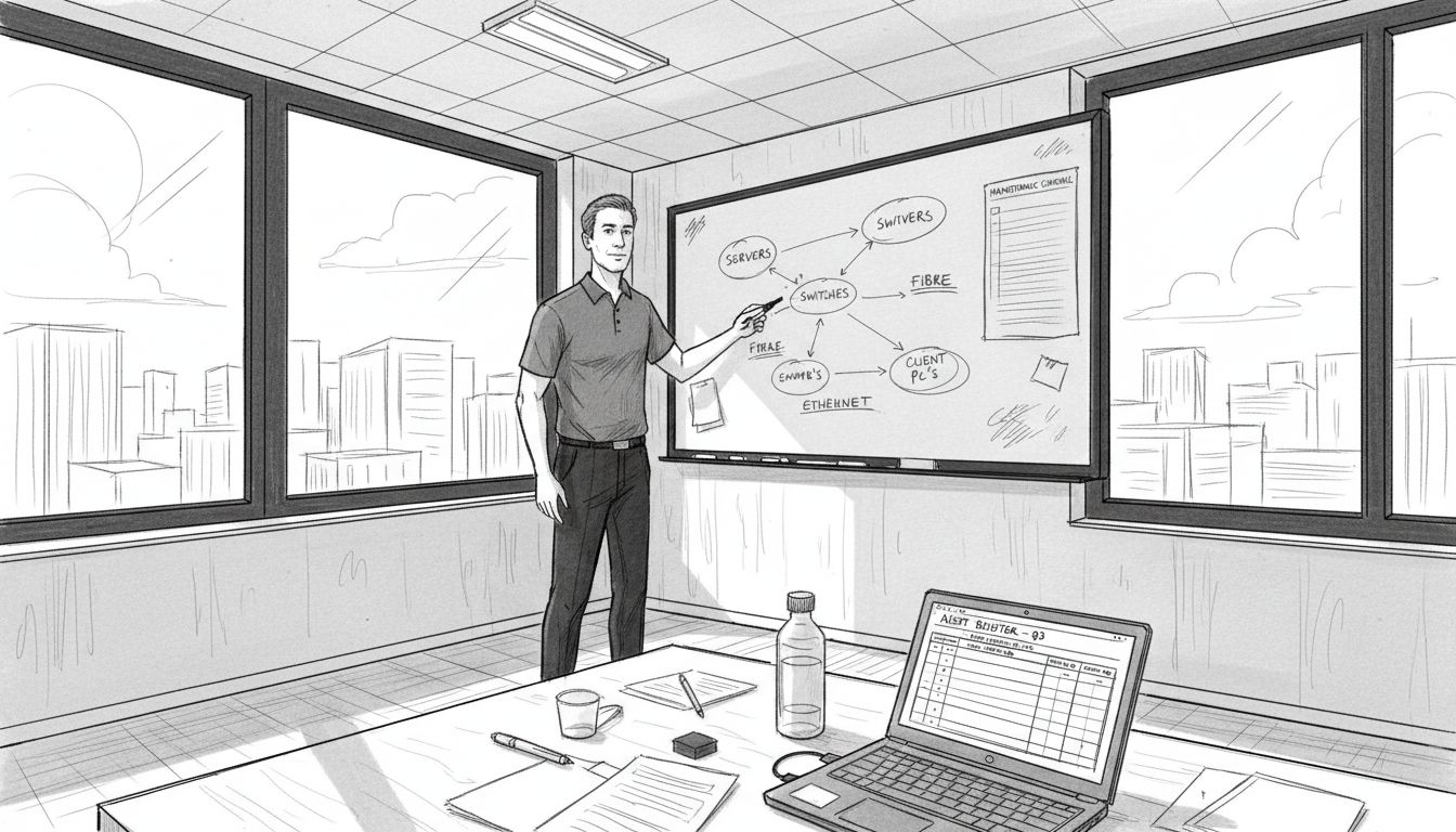 IT manager mapping assets in office