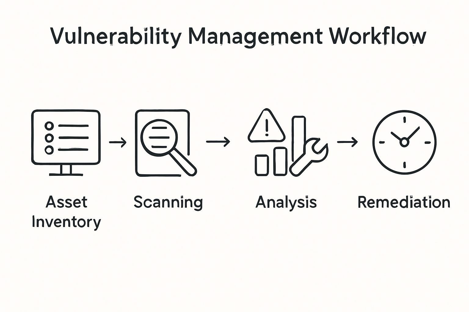 Infographic of vulnerability management workflow steps