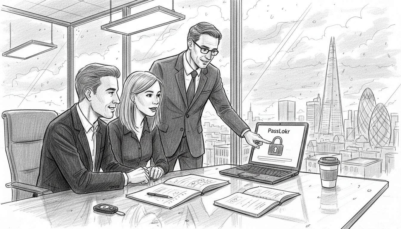 UK office team reviewing cybersecurity procedures