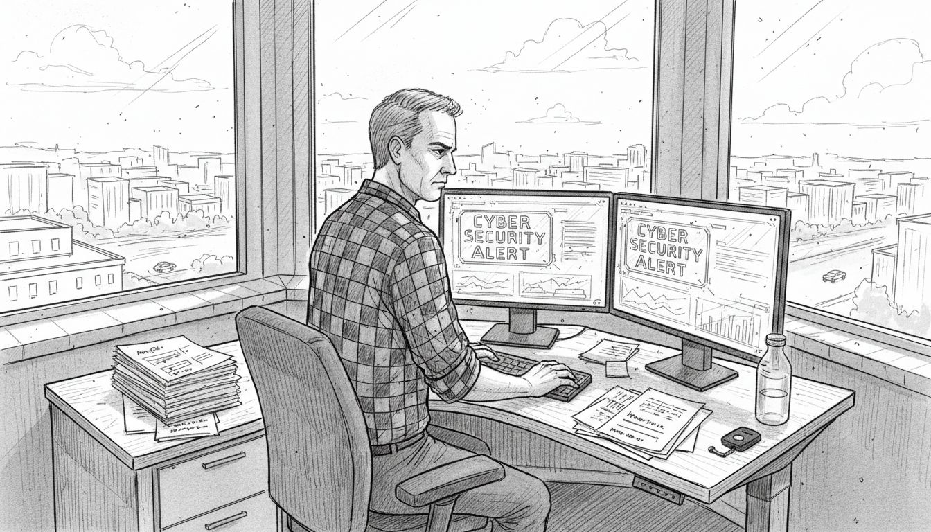 Hospital IT manager reviewing cyber threats