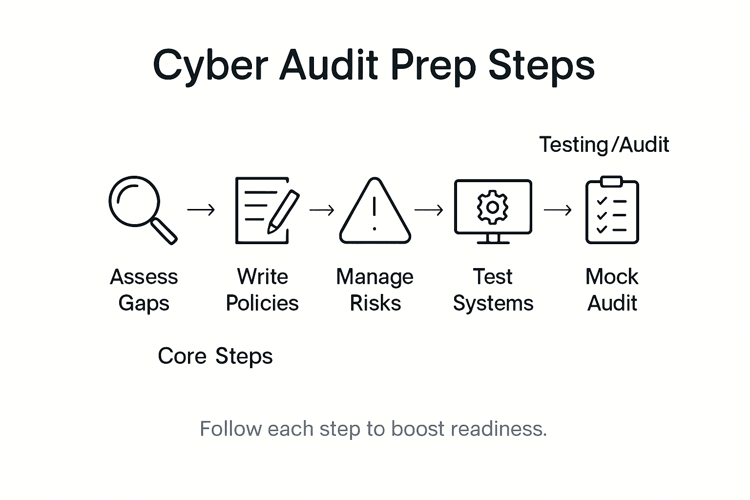 Infographic of cyber audit preparation steps