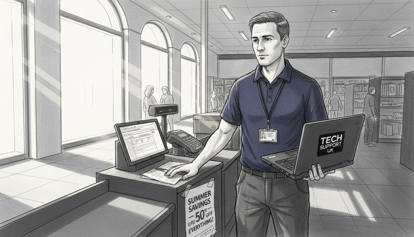 IT manager checking retail payment security