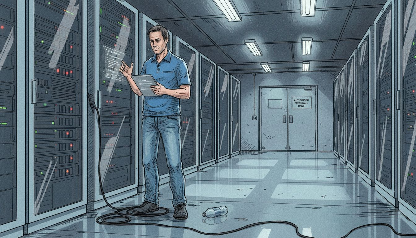 Hospital IT technician checks data breach risk