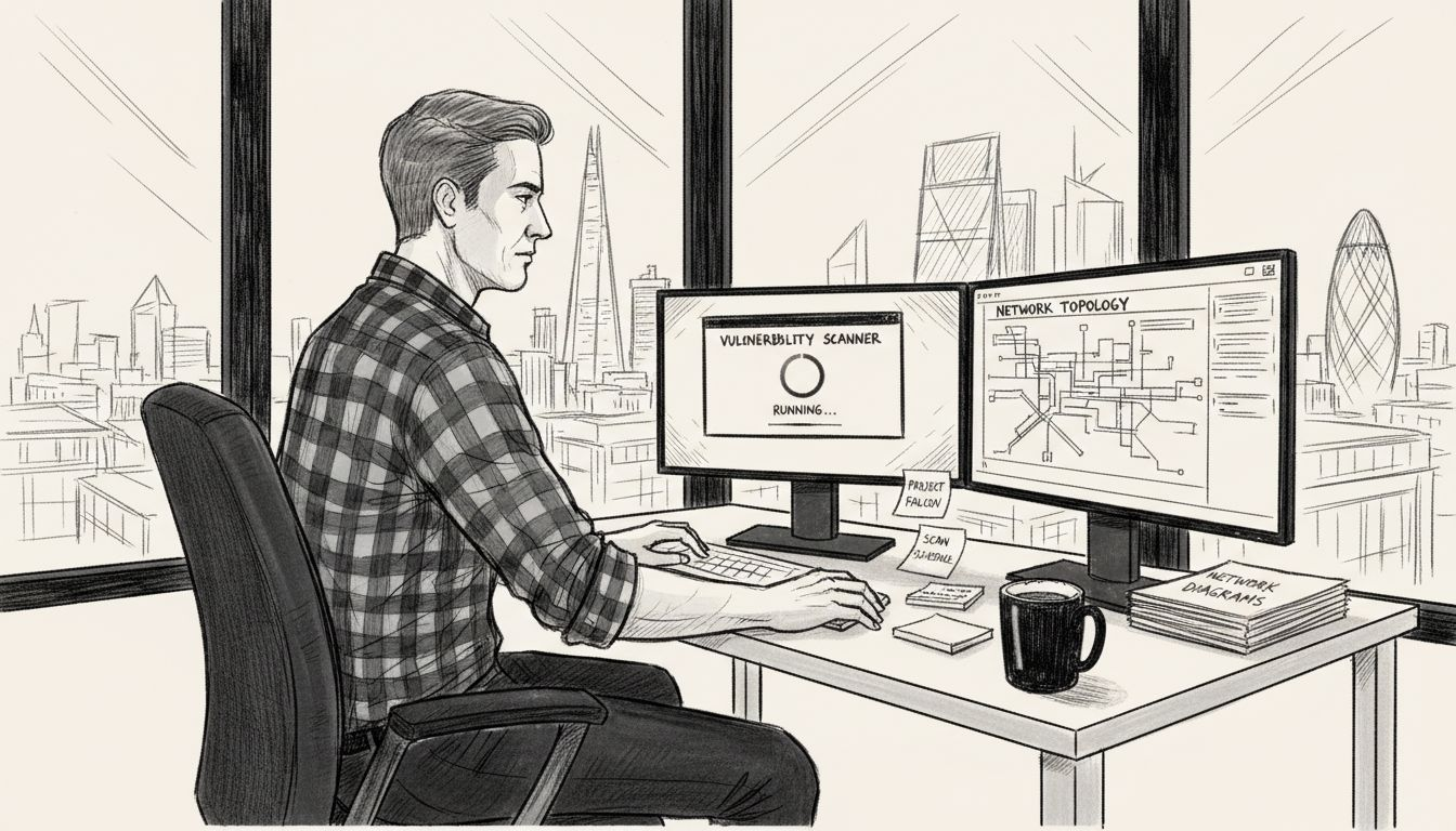 IT technician prepares vulnerability scan workspace