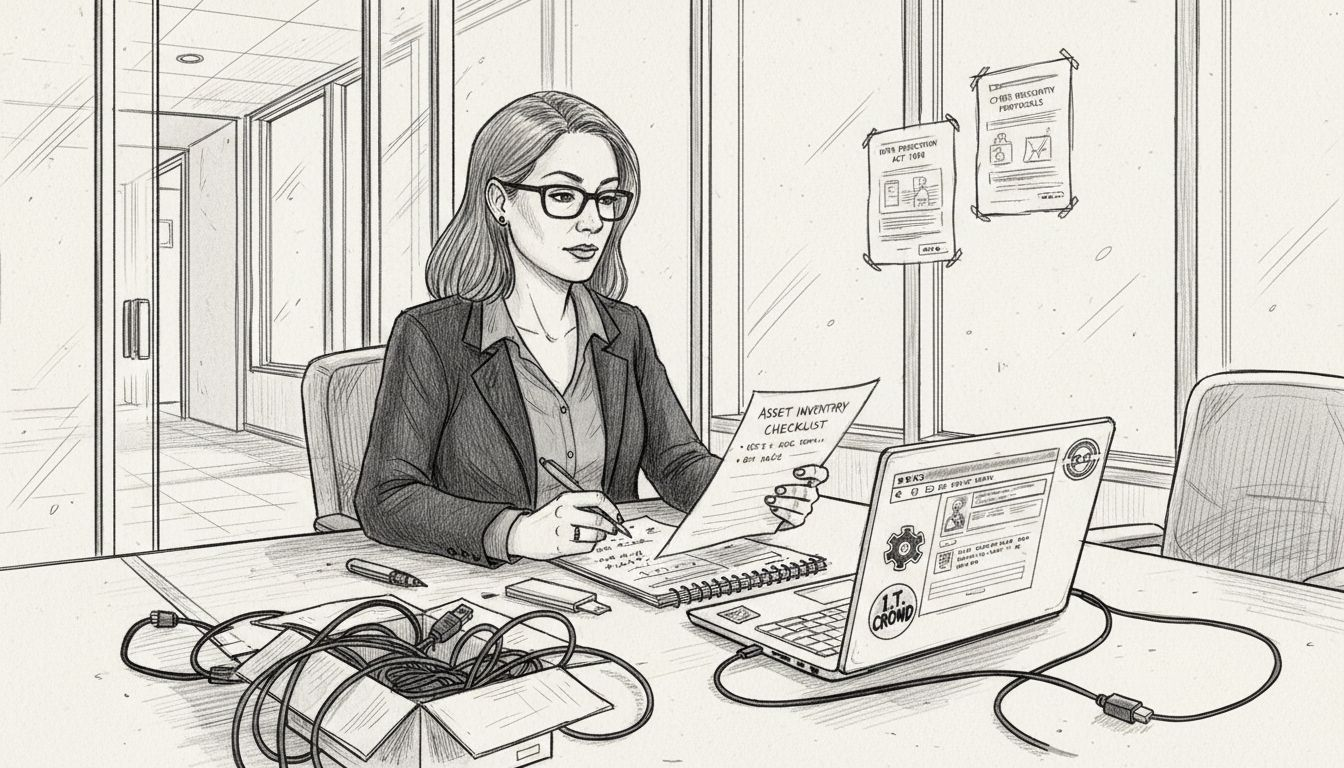 IT manager reviewing asset inventory checklist