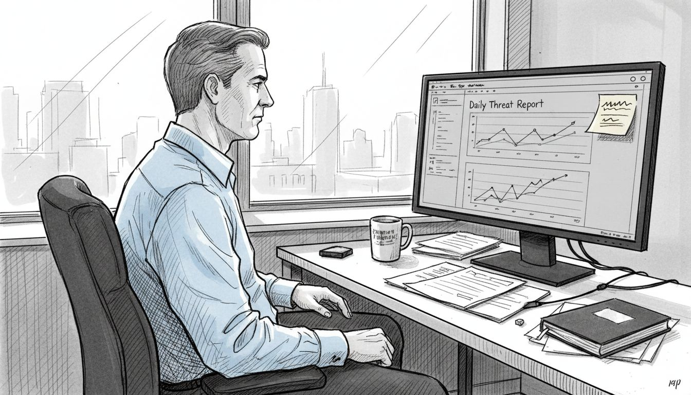 IT manager tracking cybersecurity vulnerabilities