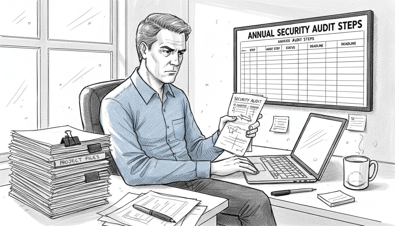 SME director reviewing audit checklist in office