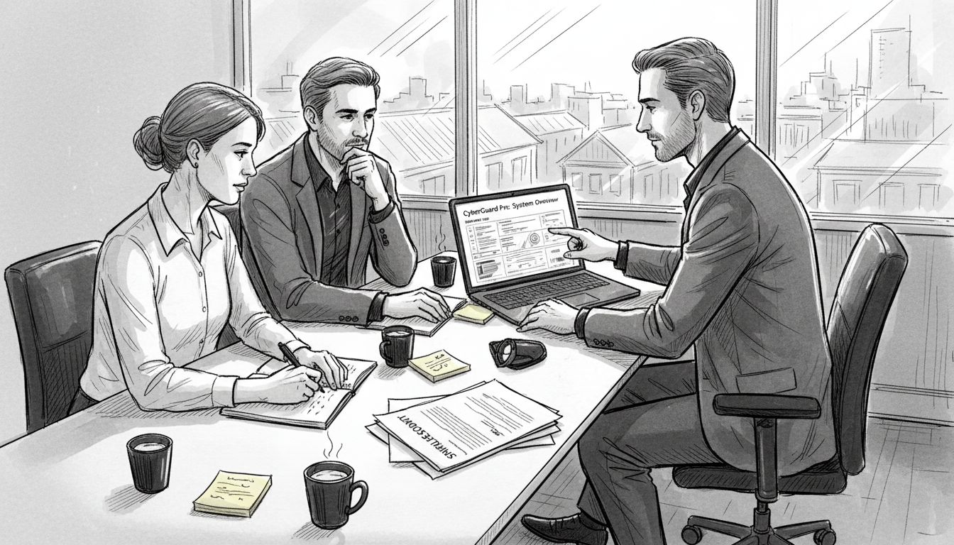 IT consultant presenting to SME managers