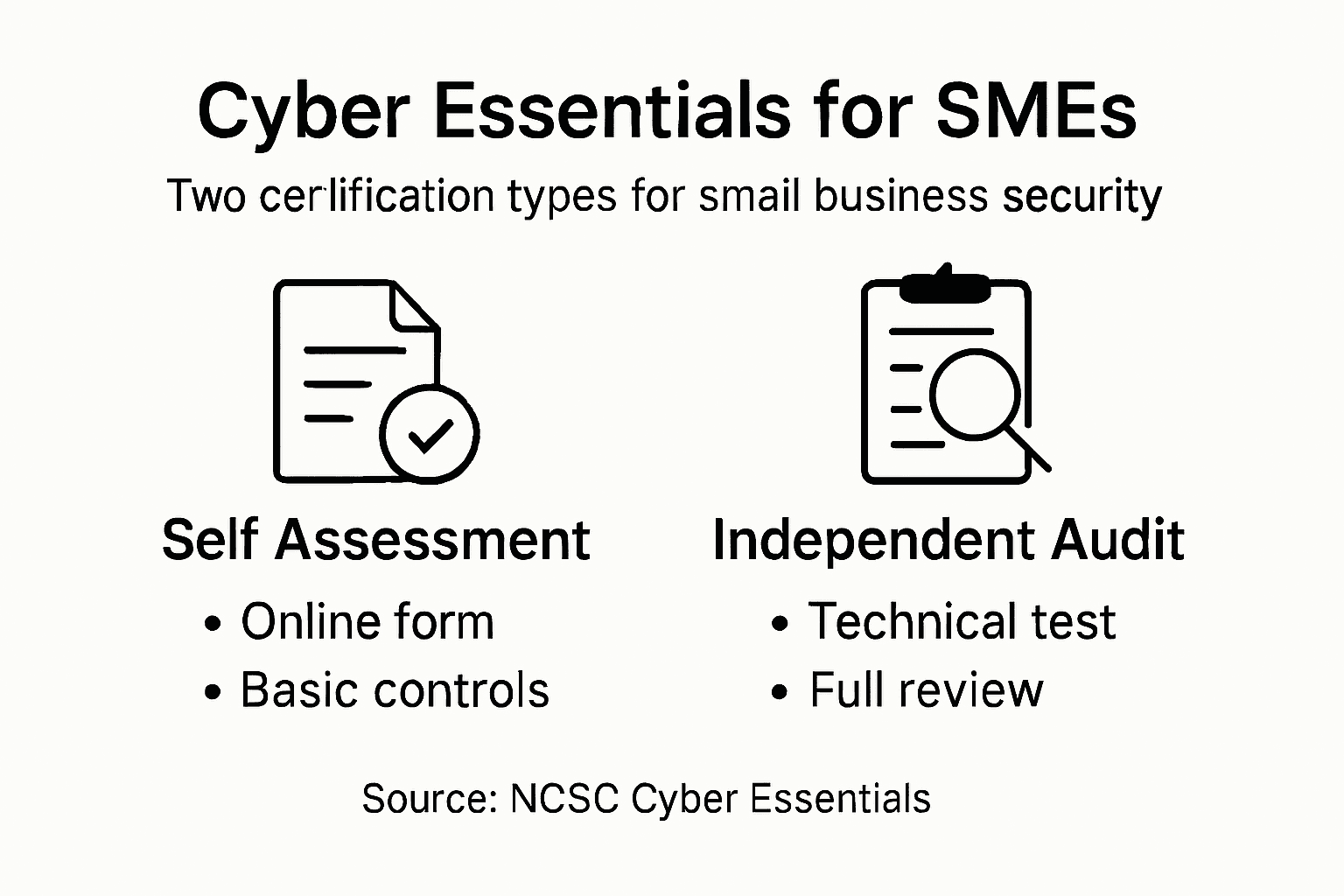 Infographic comparing Cyber Essentials certification