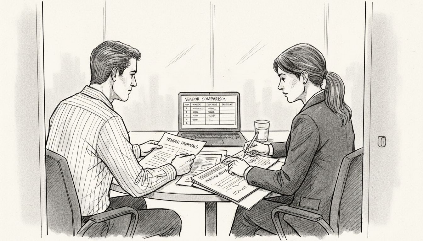 Professionals comparing cyber security proposals