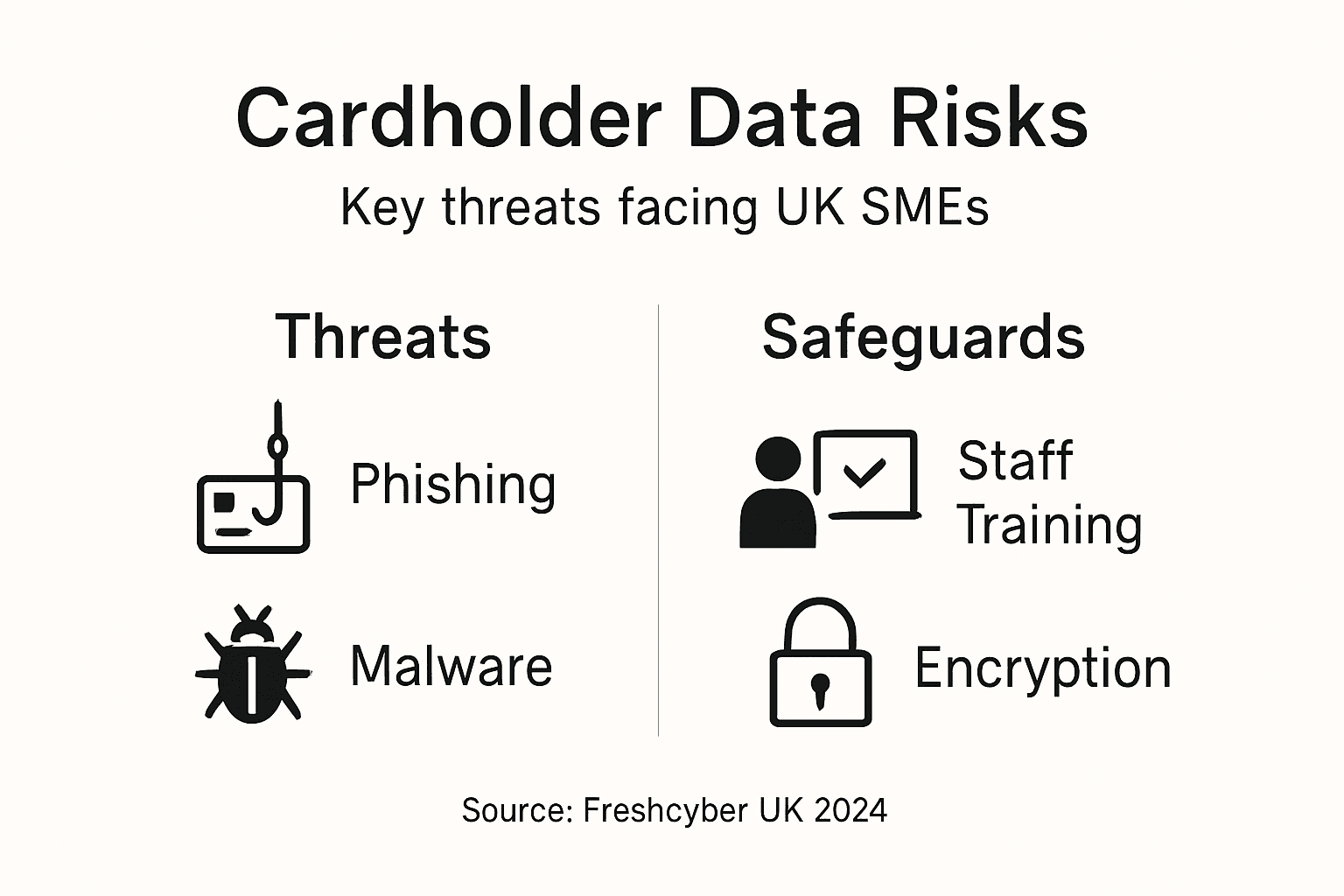 Infographic of cardholder data threats and safeguards