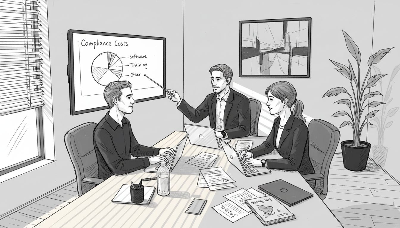 MSP team reviewing cybersecurity compliance meeting