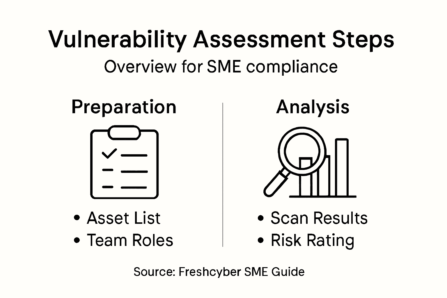 Infographic of vulnerability assessment steps for SME