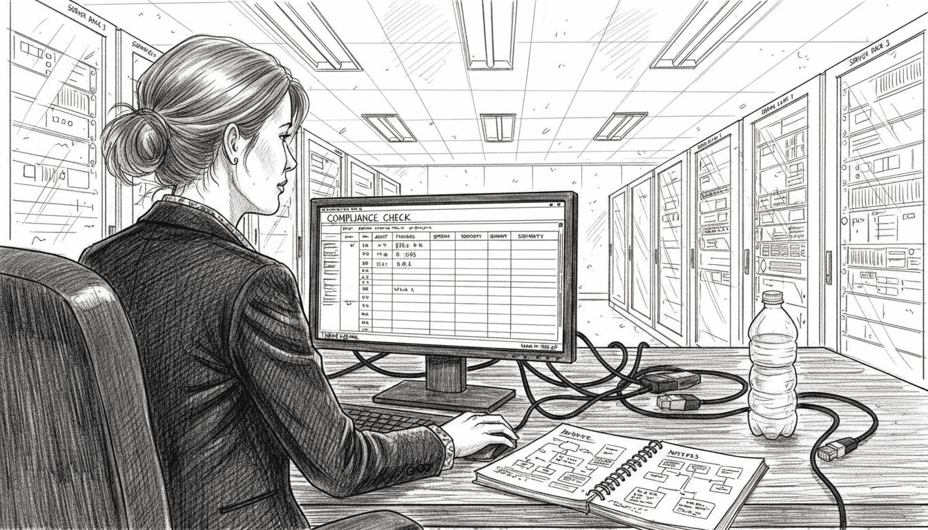 IT auditor reviewing cyber security controls