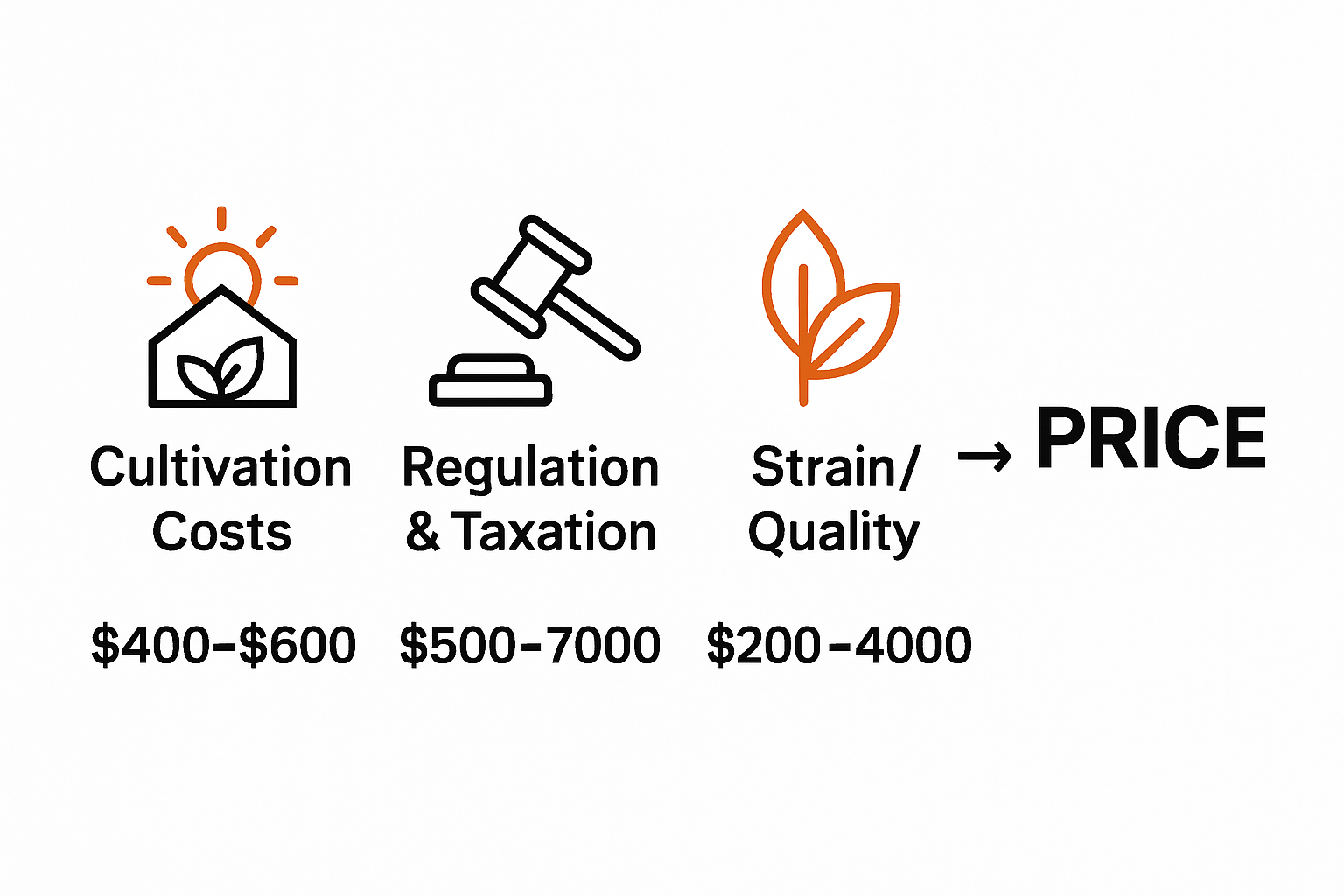 Infographic showing cannabis price influences