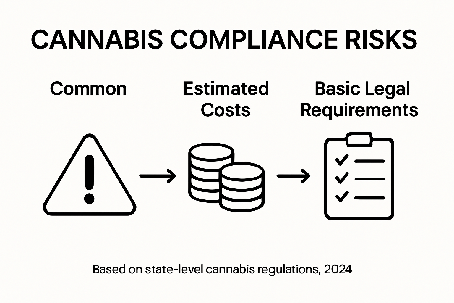 Infographic comparing cannabis compliance risks and costs