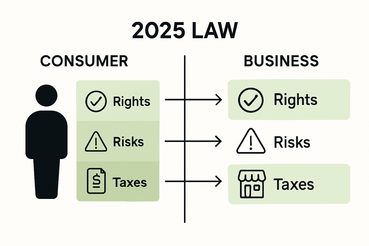 Infographic showing consumer and business cannabis law impacts