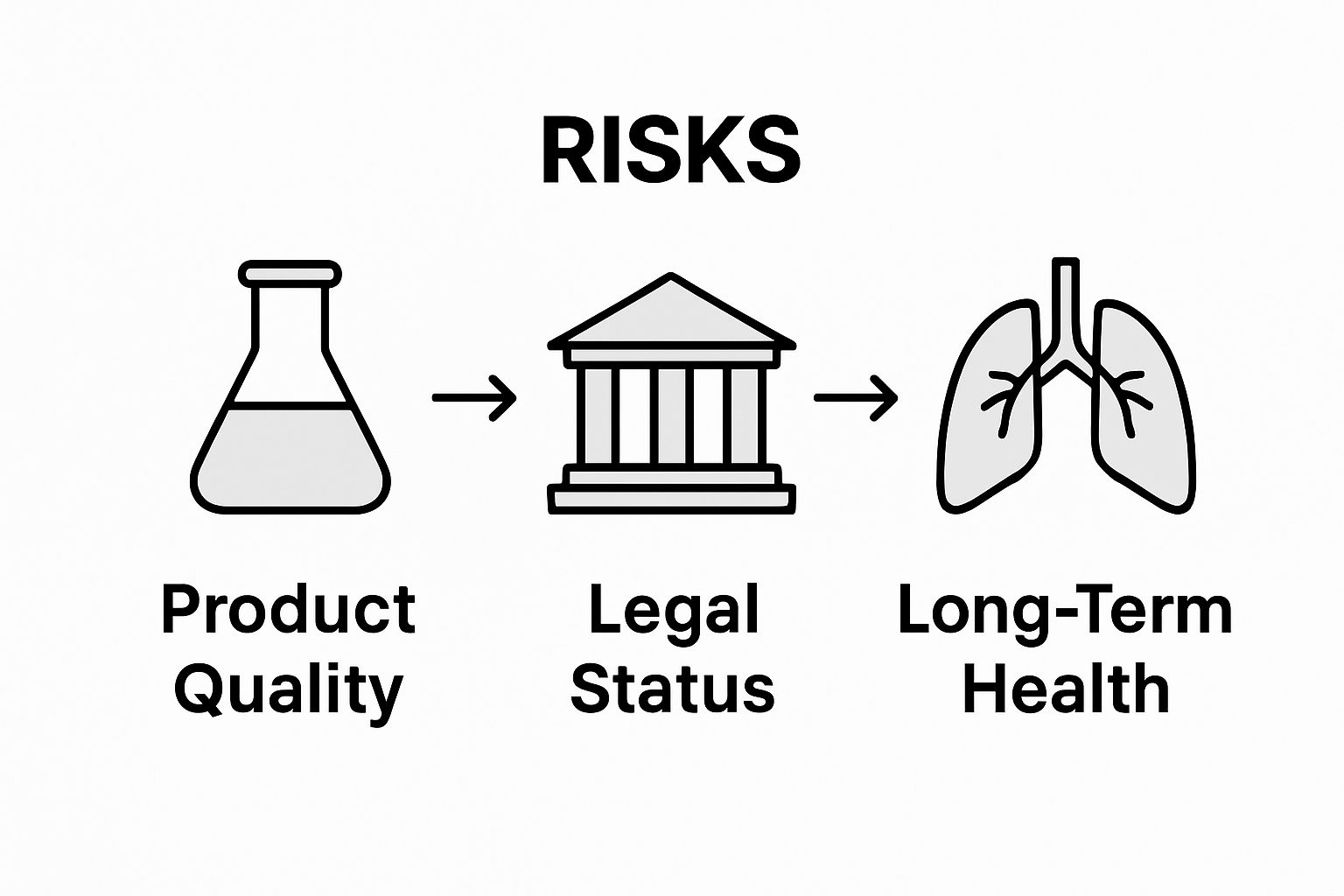 Infographic visualizing cannabis cartridge risks and issues
