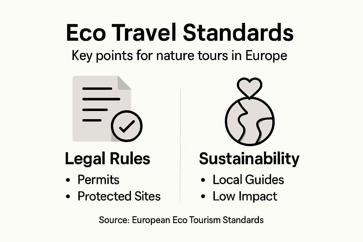 Infographic about eco tour standards in Europe