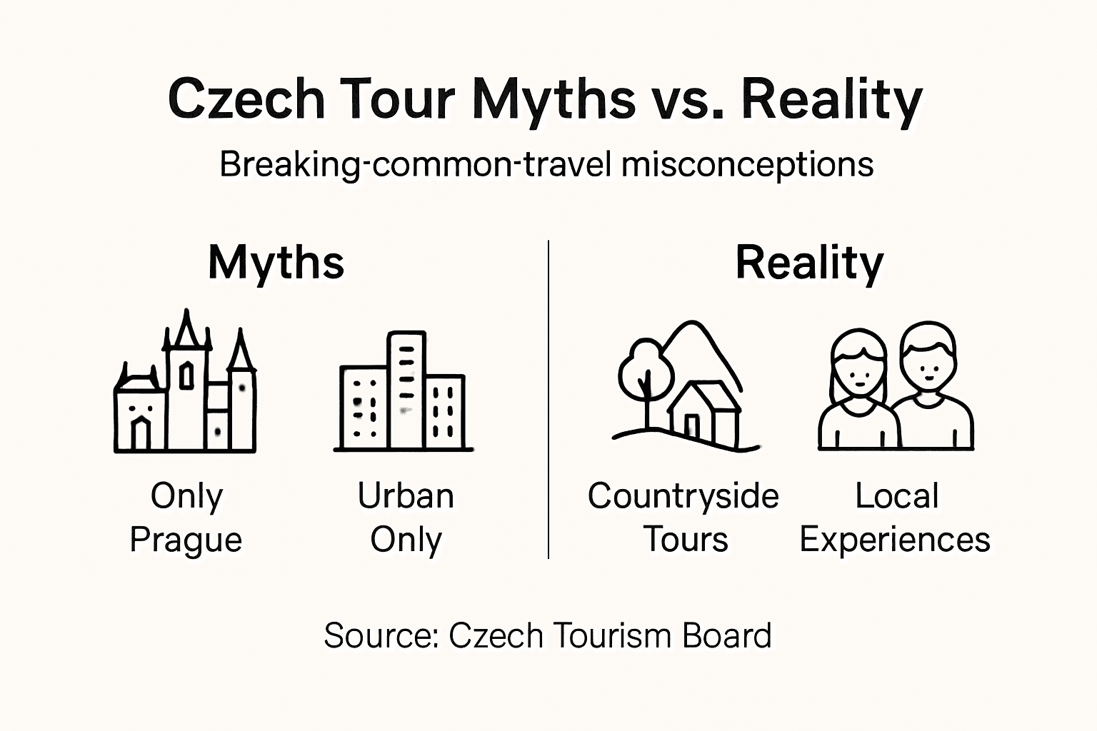 Infographic showing Czech tour myths and facts