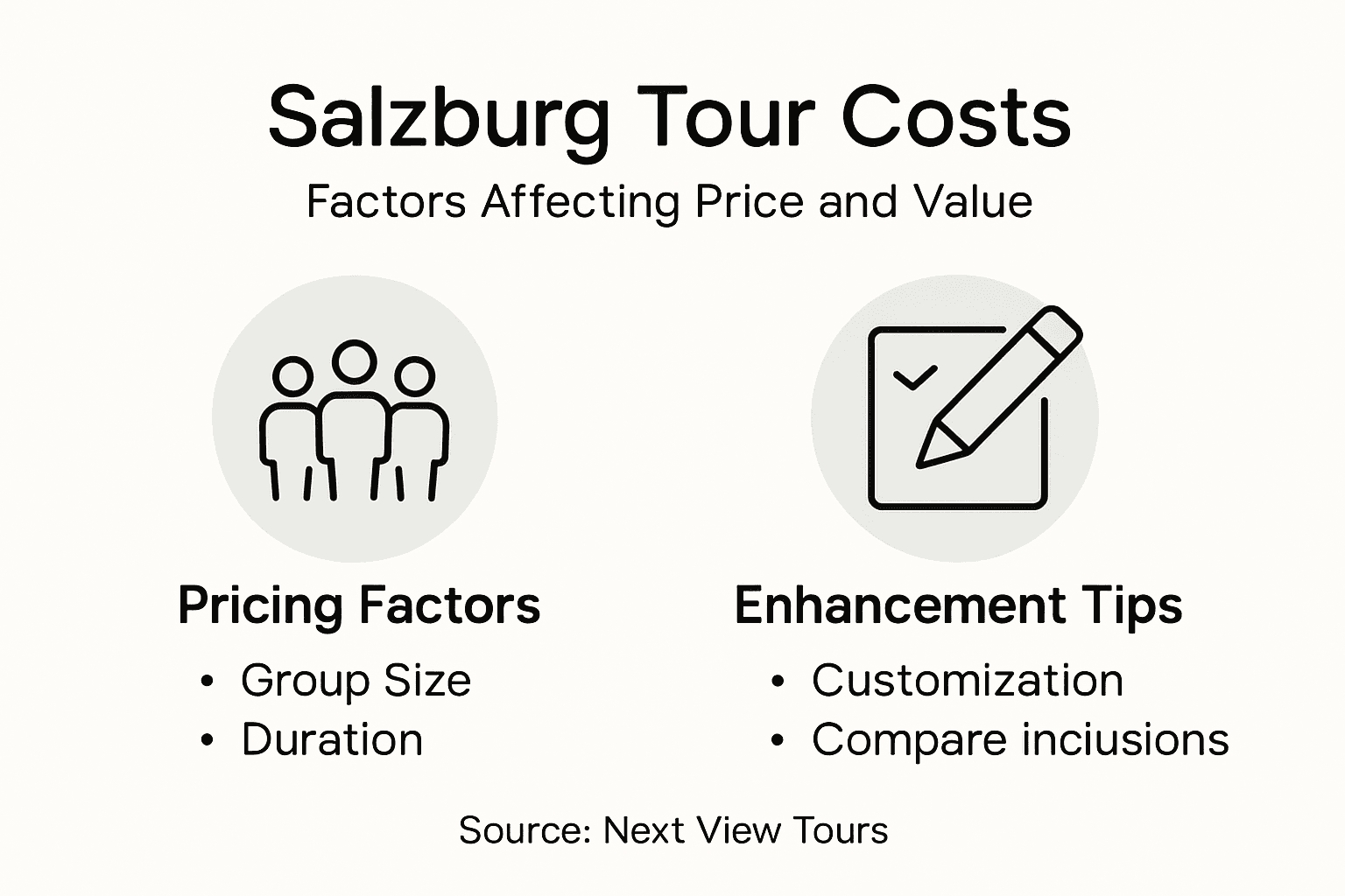 Infographic showing Salzburg tour cost impact
