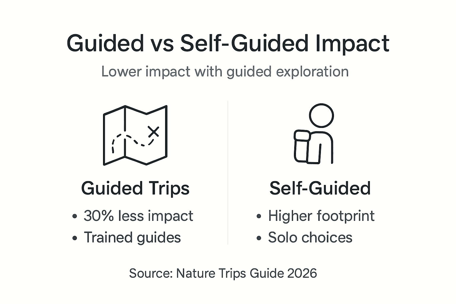 Infographic comparing trip environmental impacts