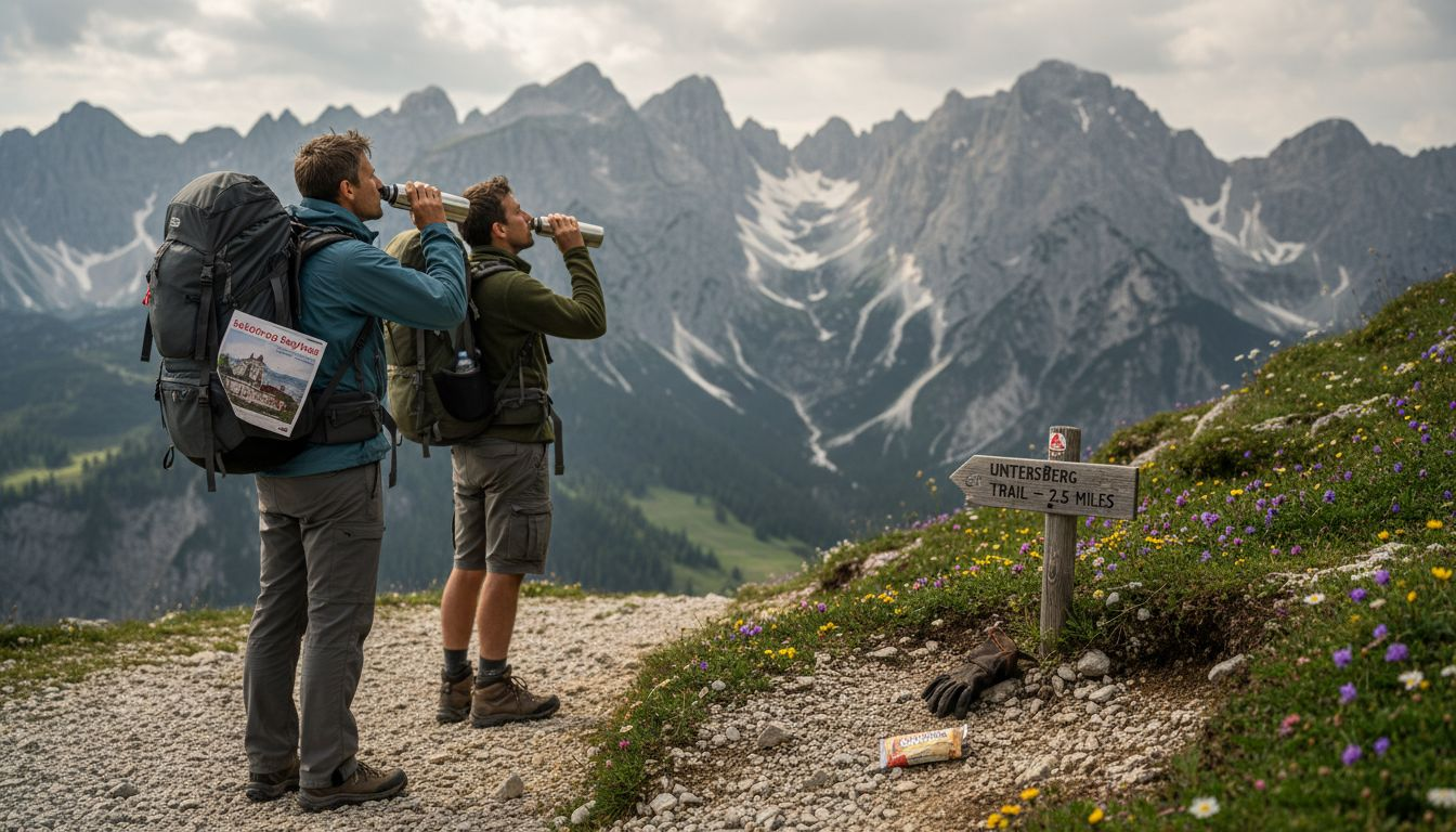 Hikers resting on Salzburg alpine trail