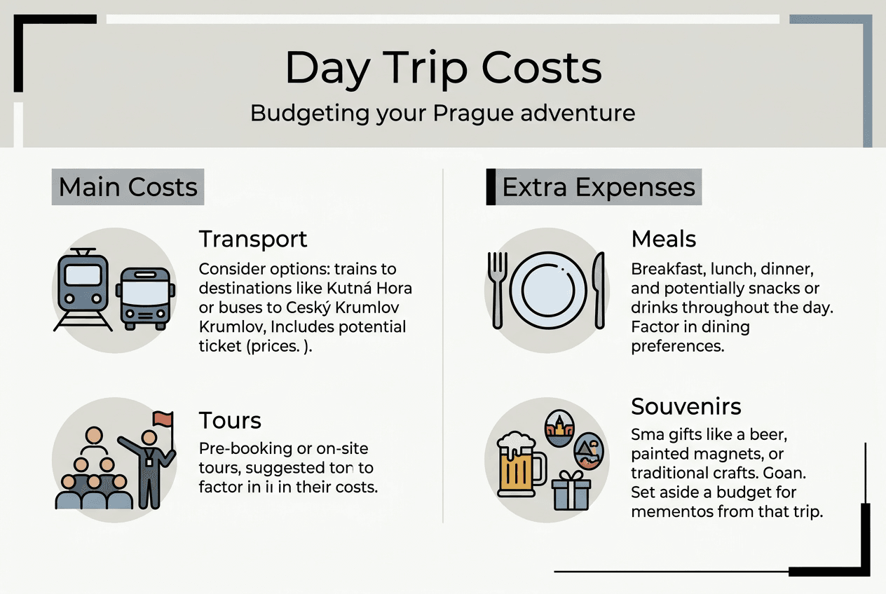 Infographic on Prague day trip budget categories